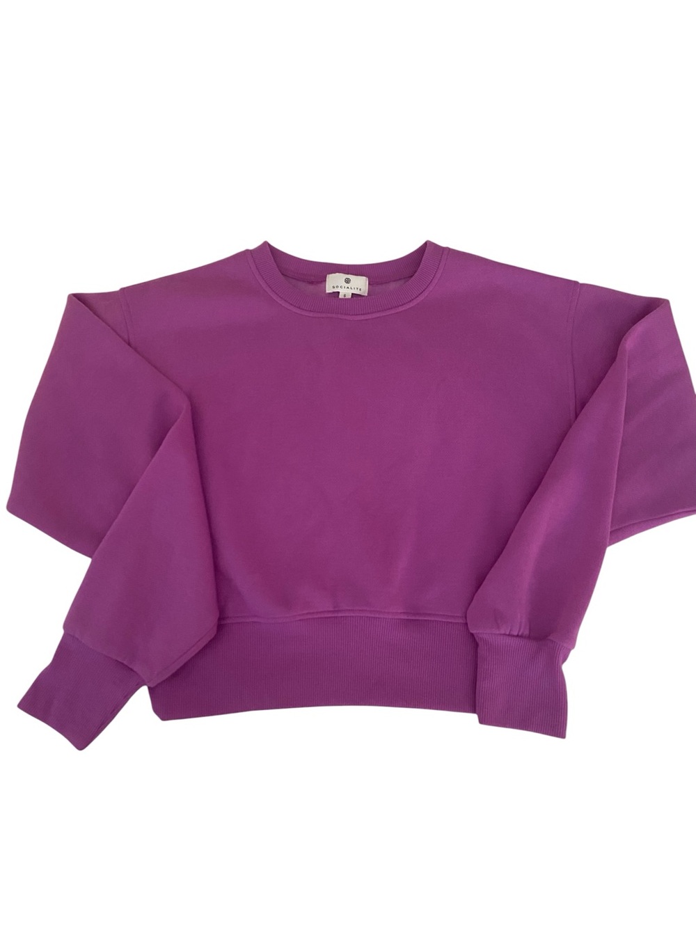 SOCIALITE BRIGHT PURPLE CROPPED SWEATSHIRT SIZE SMALL